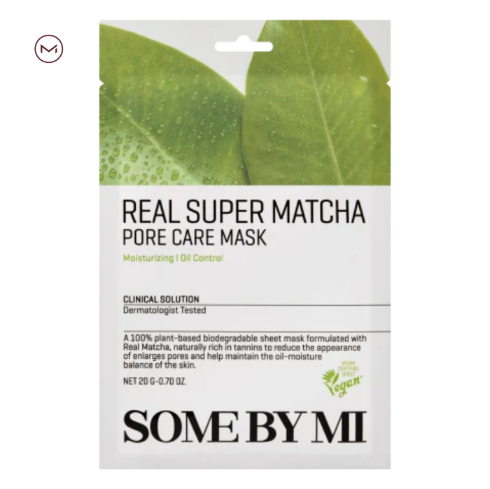 تصویر  ماسک ورقه‌ای پاکسازی منافذ سوپر ماچا سام بای می - SOME BY MI Real Super Matcha Pore Care Mask​
