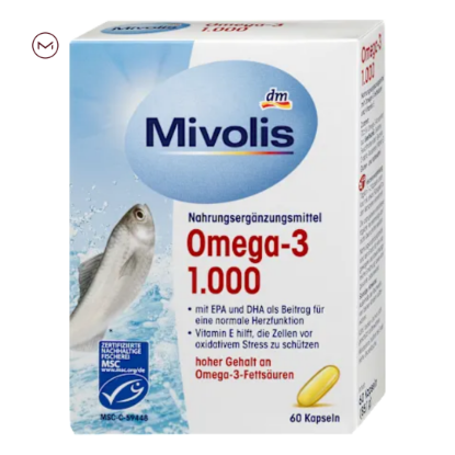 تصویر  کپسول 60تایی امگا ۳ 1000 میلی‌گرم– Mivolis Omega-3 1000 Kapseln